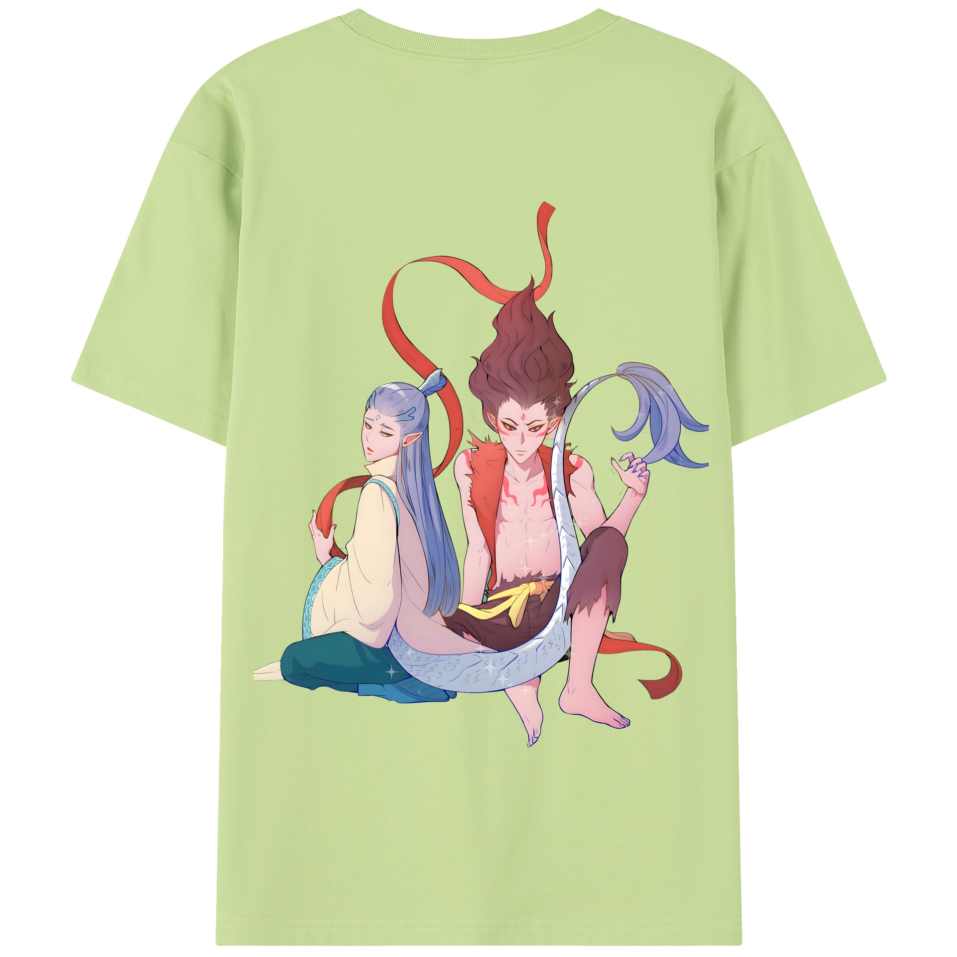 （画像用） Ne Zha 2 ナタ 魔童の大暴れ 綿100％半袖Tシャツ（背面プリント）